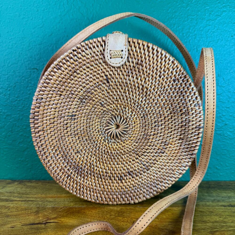 Vintage Round Bali Bag Rattan Boho Crossbody